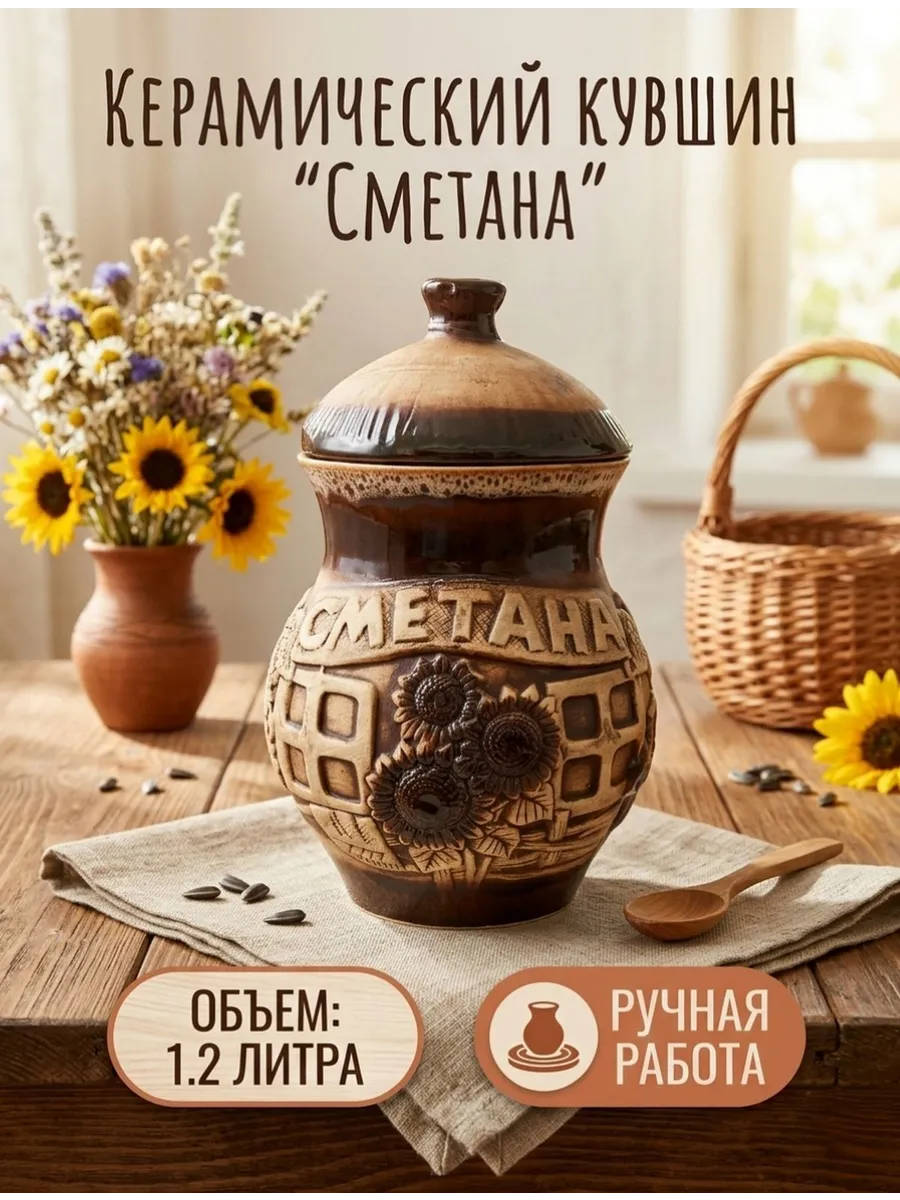 Керамический кувшин "Сметана"