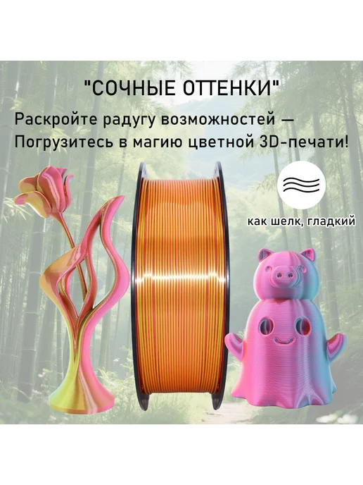 Sprouture Lab PLA+ Silk трехцветный комбинация 5кг 1.75mm, 5 кг, фото 7