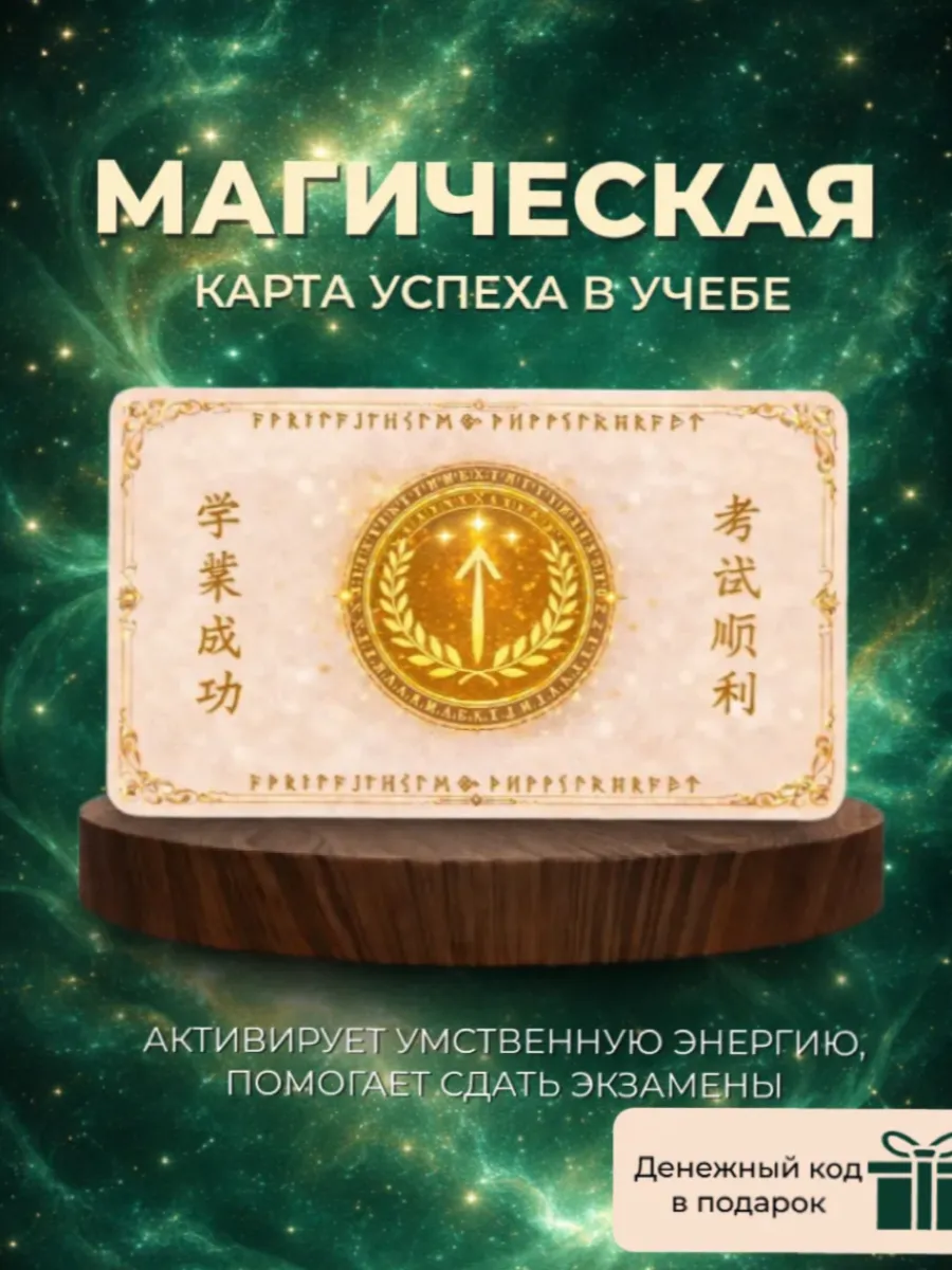 Магическая карта учебы амулет на экзамены,оберег, талисман