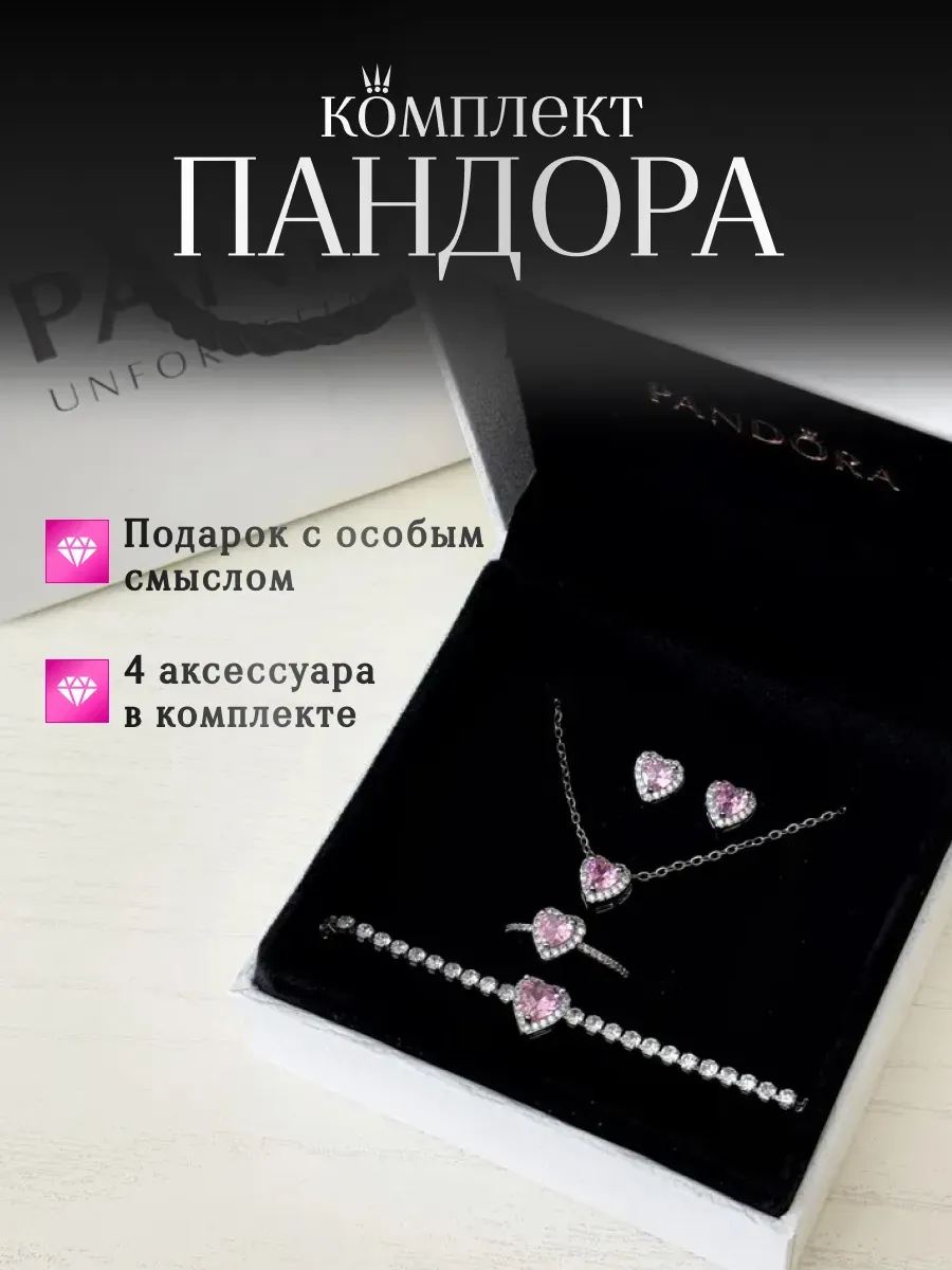 Набор Пандора 4в1 Возвышенное Розовое Сердце