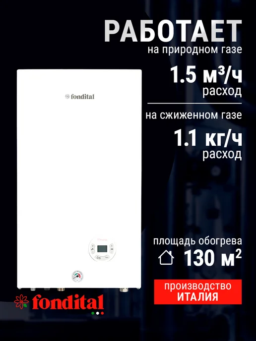 Fondital Газовый котел MINORCA CTFS 13 CU настенный двухконтурный, белый, фото 2