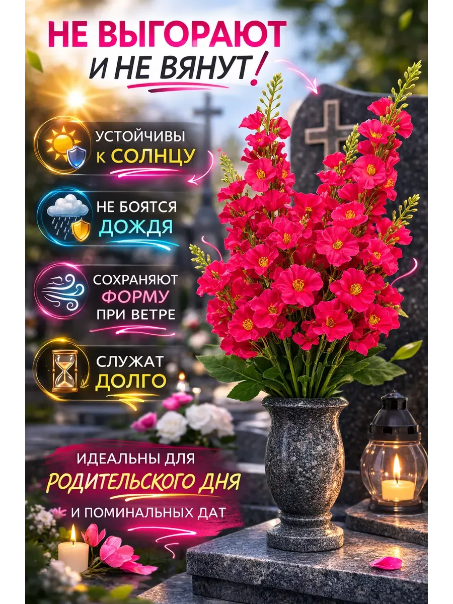 Цветы искусственные на кладбище пышный букет на памятник