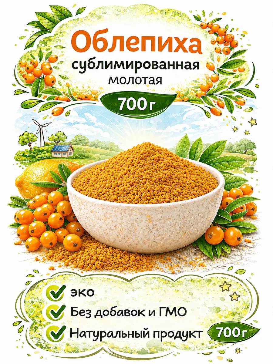 Облепиха сублимированная молотая, 700 г