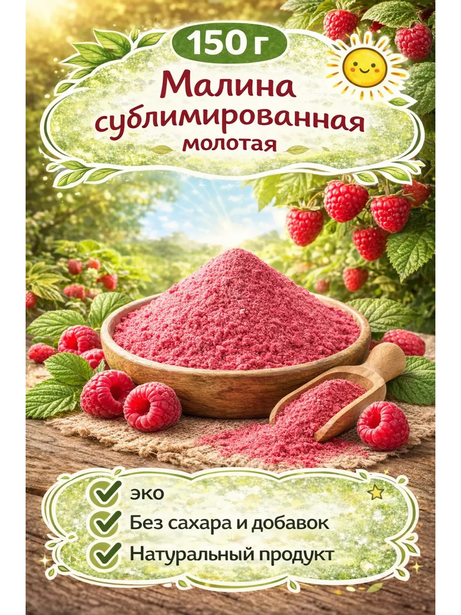 Малина сублимированная молотая, 150 г