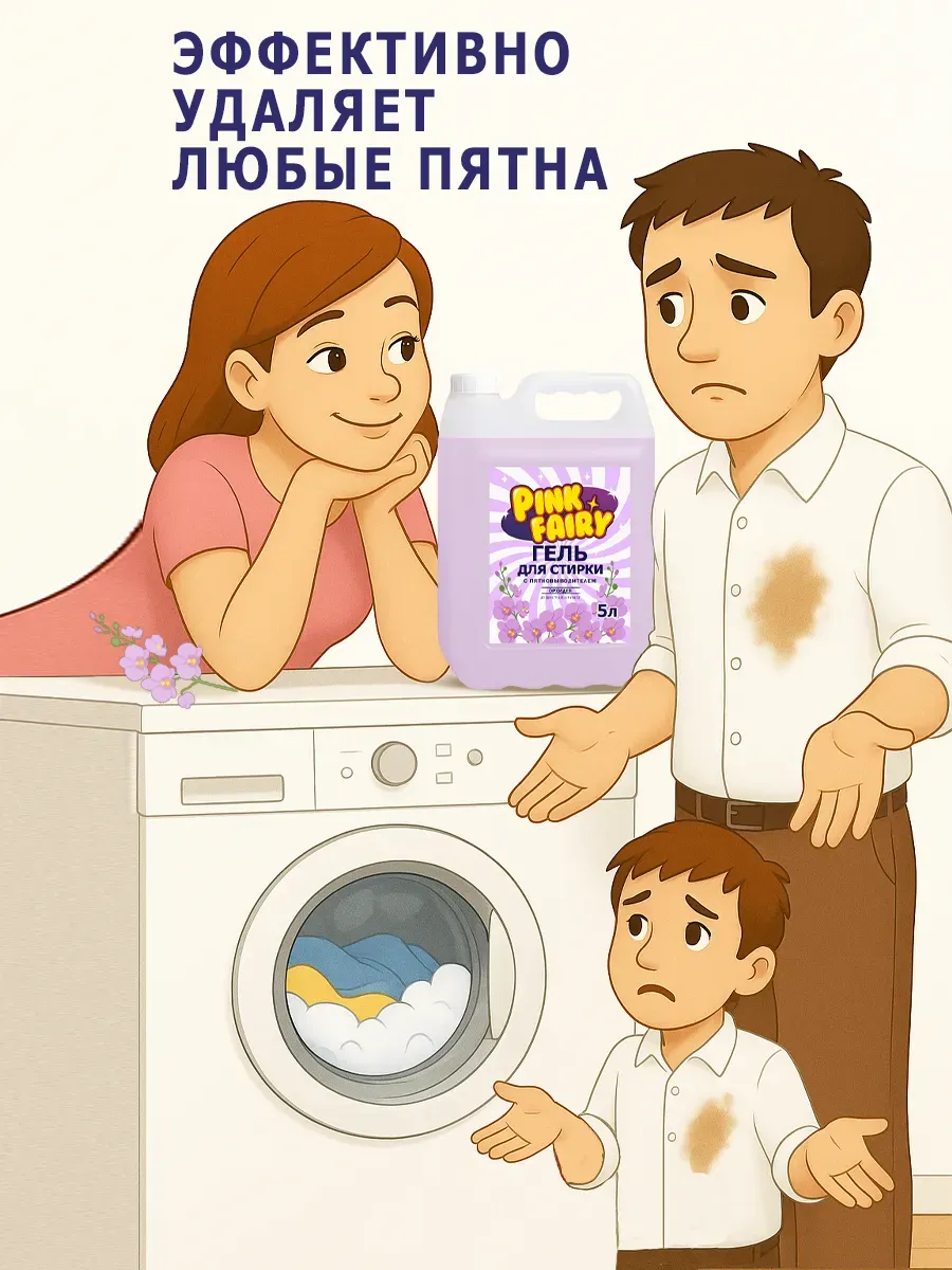 Гель для стирки Pink Fairy 10л орхидея фото 3