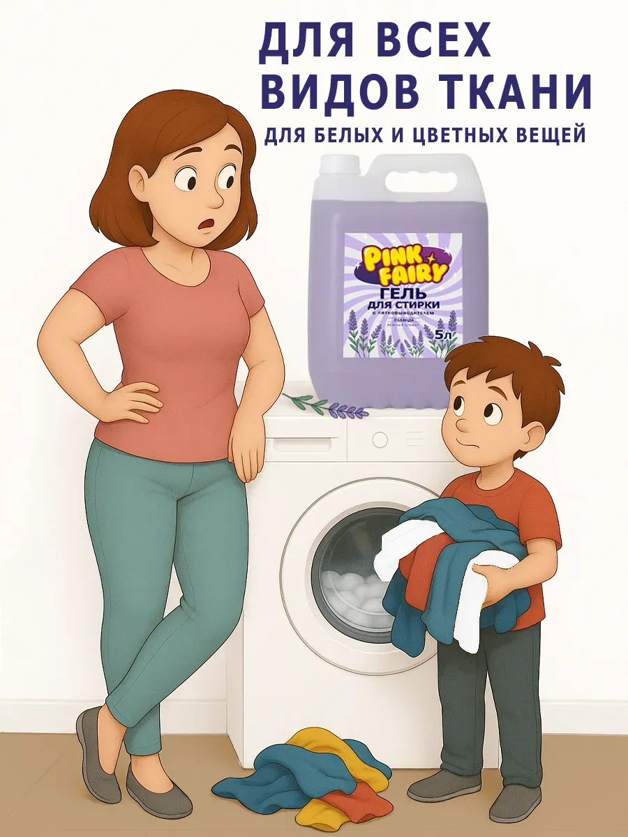 Гель для стирки Pink Fairy 5л лаванда фото 2