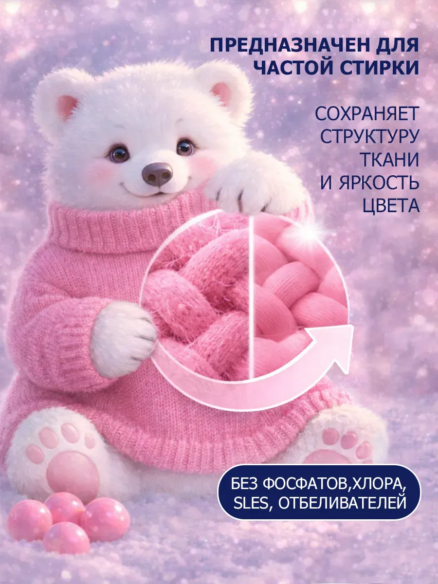 Гель для стирки BEAR 5л бабл гам фото 3