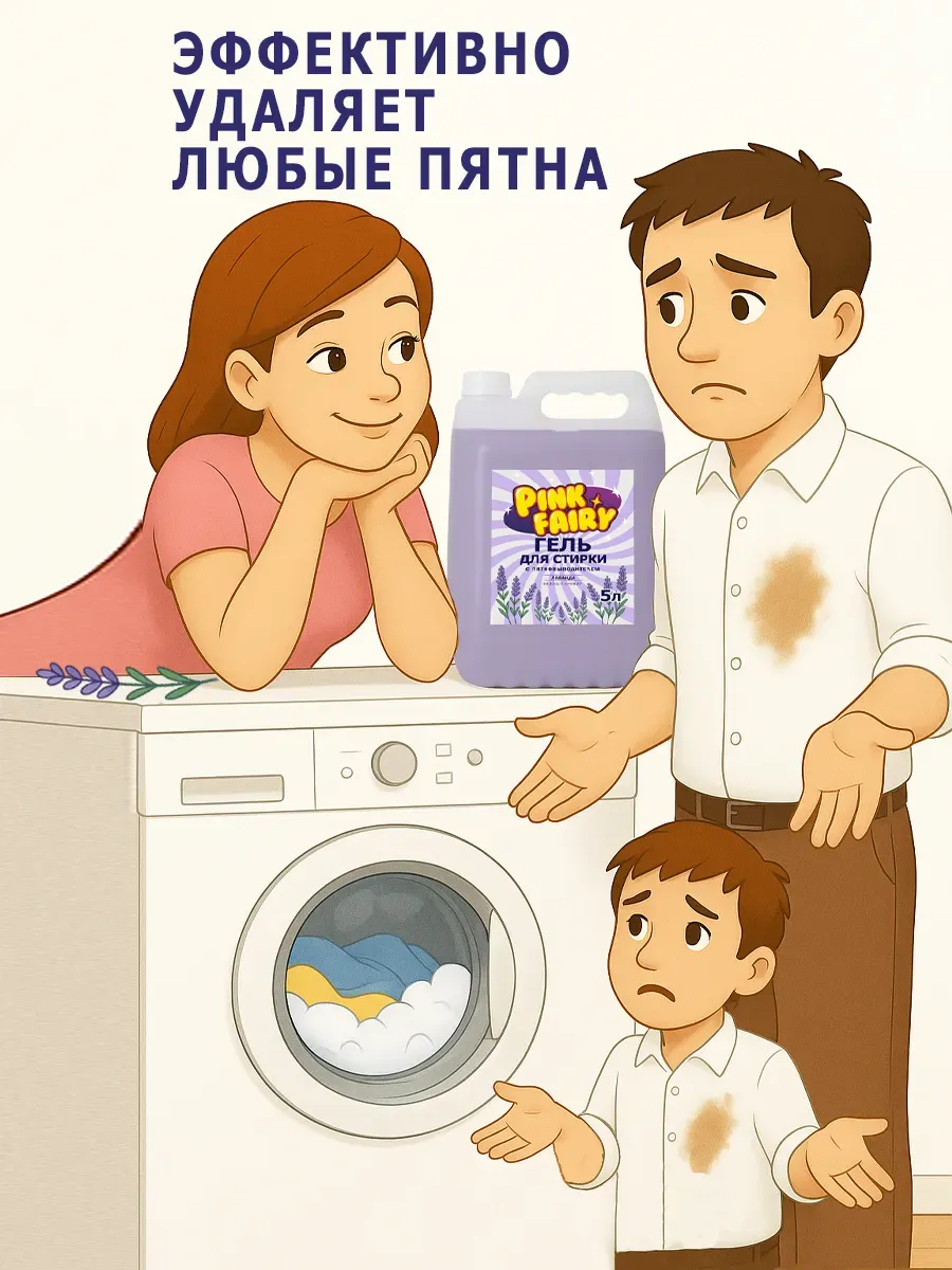 Гель для стирки Pink Fairy 10л фото 3