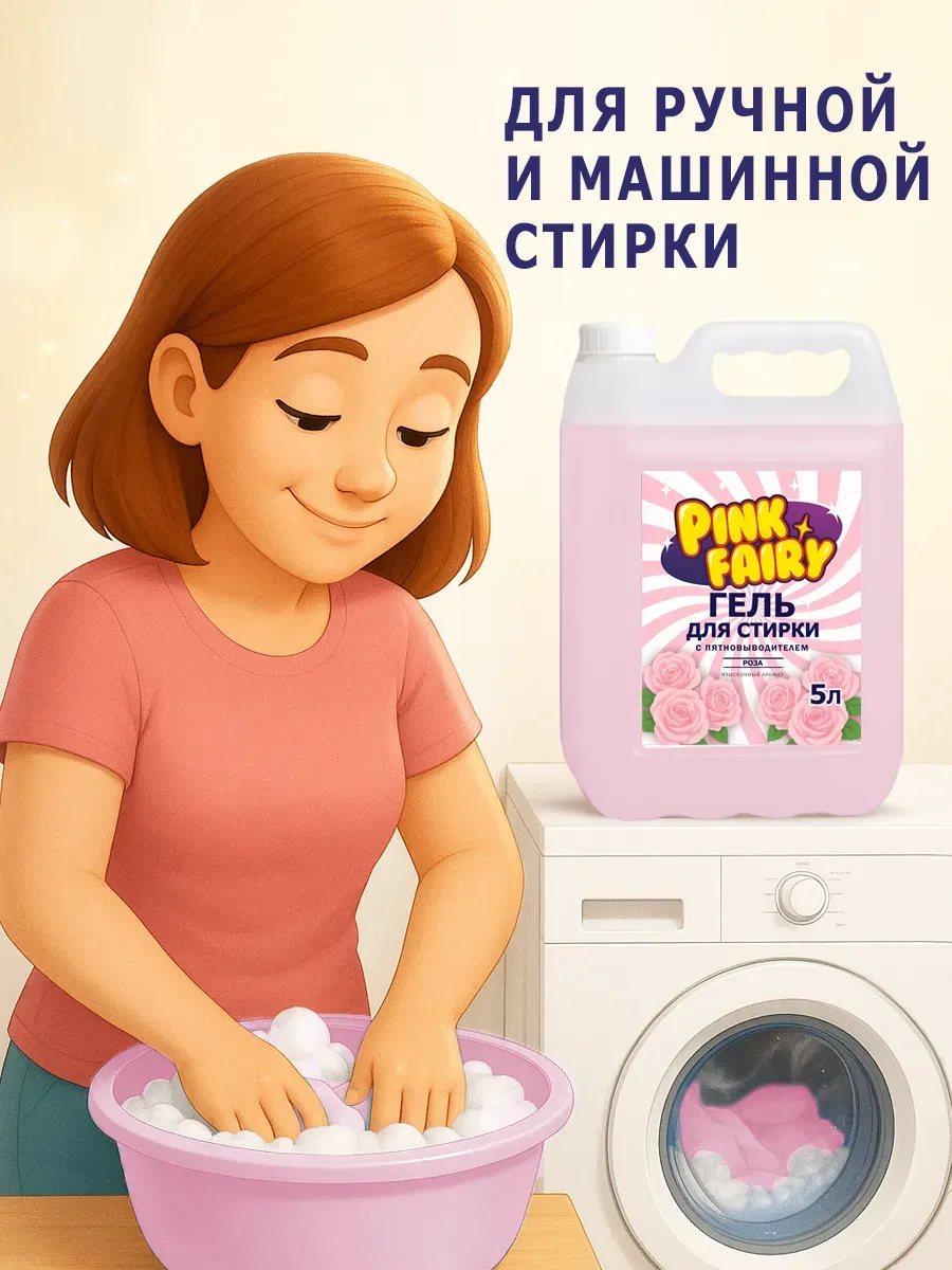 Гель для стирки Pink Fairy 10л фото 4