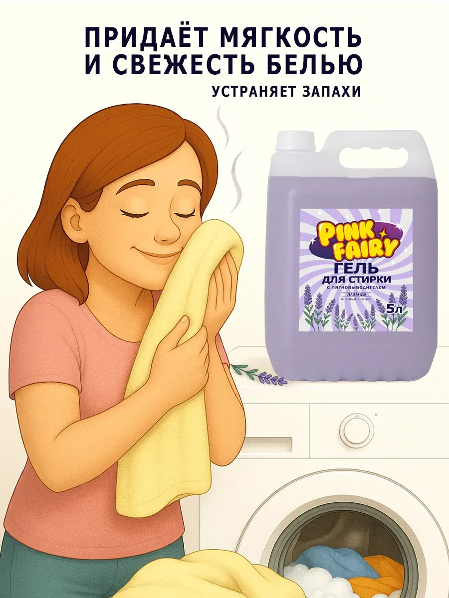 Гель для стирки Pink Fairy 5л фото 5