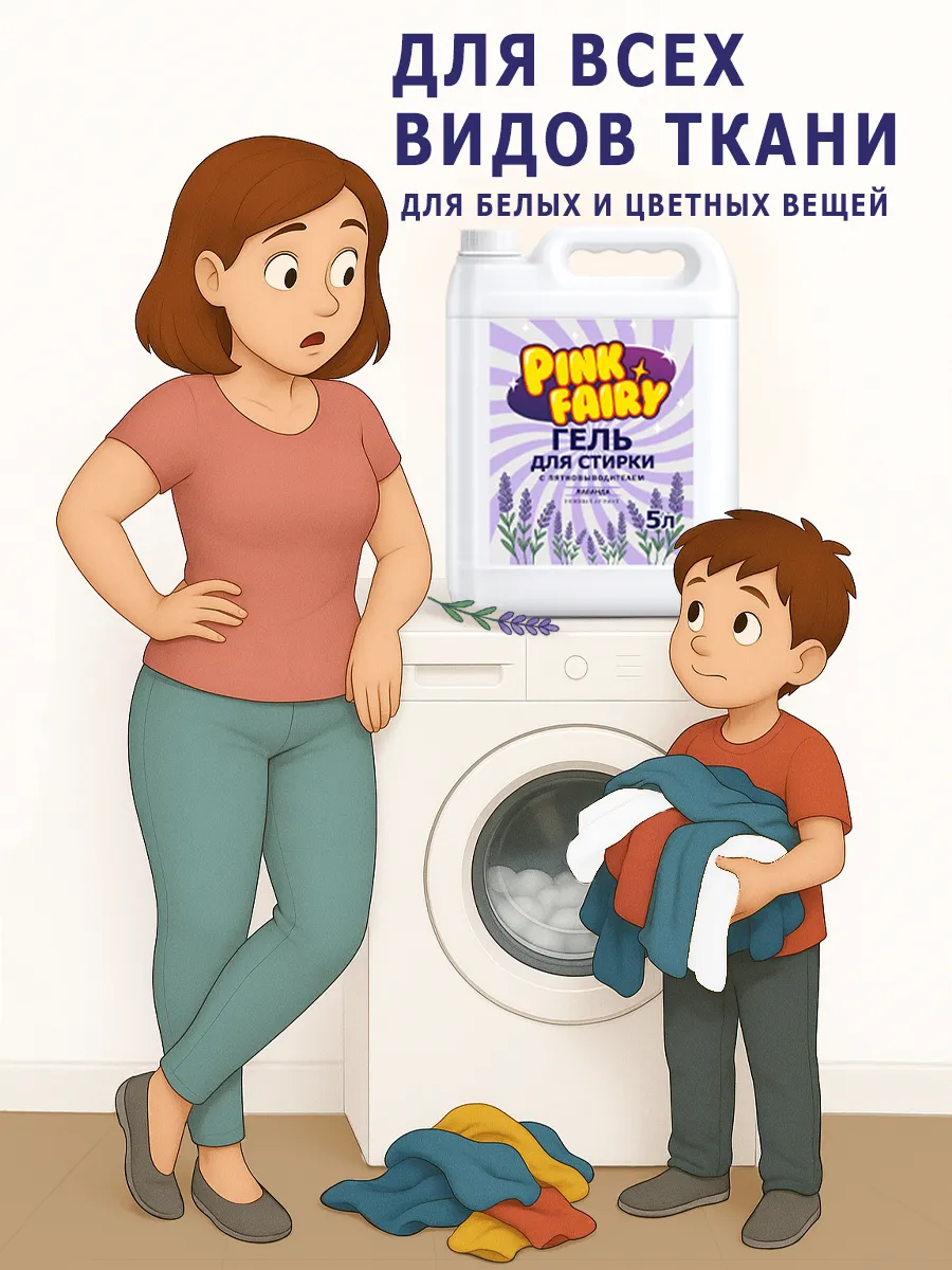 Гель для стирки Pink Fairy 5л лаванда фото 2