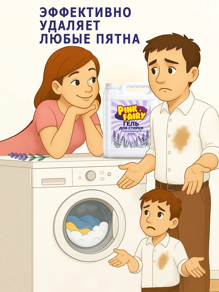 Гель для стирки Pink Fairy 5л лаванда фото 3