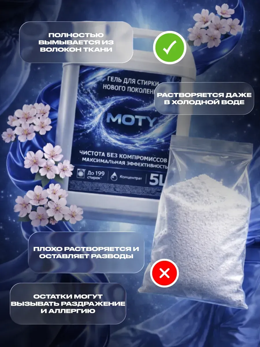 Гель для стирки MOTY 5л сакура фото 4