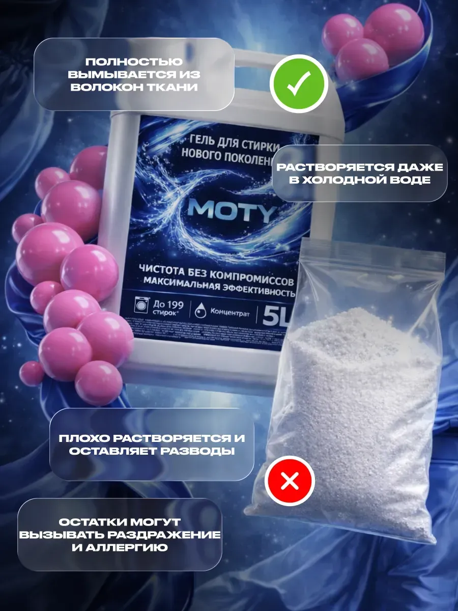Гель для стирки MOTY 5л бабл гам фото 4