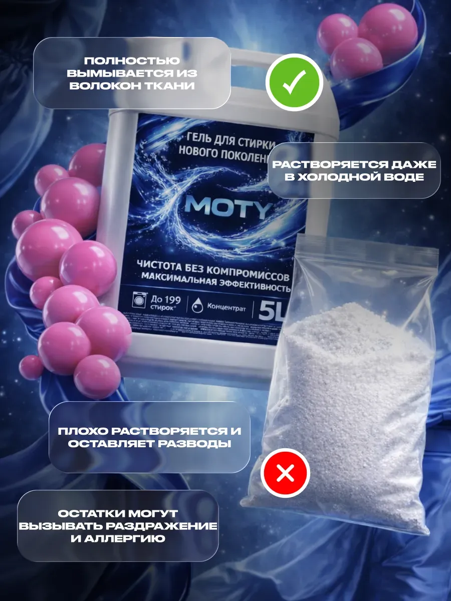 Гель для стирки MOTY 5л бабл гам фото 4