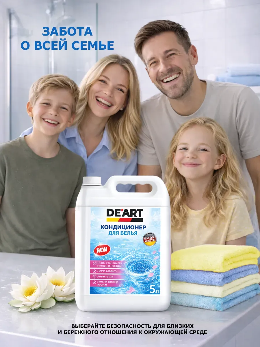 Кондиционер для белья 5 л DeArt лотос фото 6