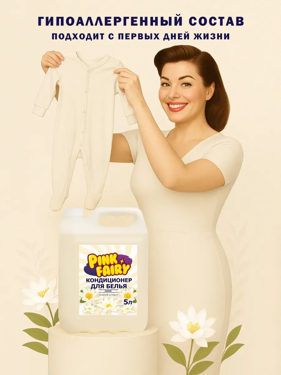 Кондиционер для белья Pink Fairy 5л фото 4