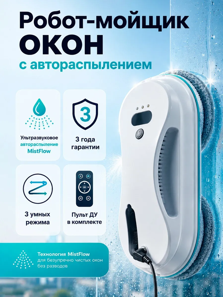 Робот мойщик окон с распылением мощный