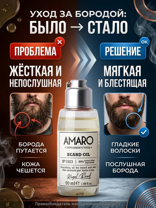 Farmavita Italy Питательное масло для бороды Amaro Beard Oil, 50 мл, 50 мл, фото 3