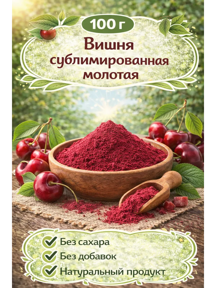 Вишня сублимированная молотая, 100 г