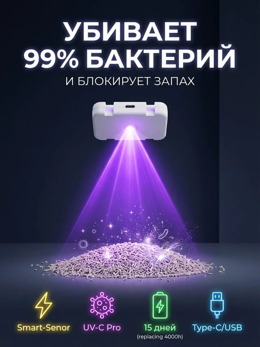 CHENJIE Умный дезодоратор для кошачьего туалета УФ-стерилиз