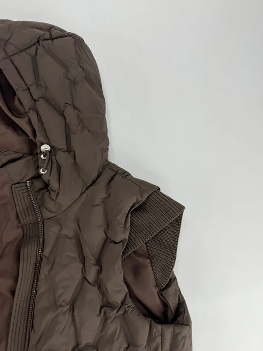 BLOOM Fashion Жилет утепленный стеганый большие размеры, коричневый, фото 3